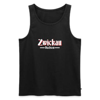Zwickau - Männer Premium Bio Tank Top - Schwarz - Vorne - AI Model Male 178 light (178cm)
