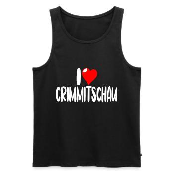 Crimmitschau - Männer Premium Bio Tank Top - Schwarz - Vorne - AI Model Male 178 light (178cm)