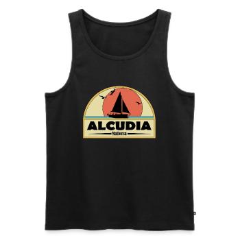 Alcudia - Männer Premium Bio Tank Top - Schwarz - Vorne - AI Model Male 178 light (178cm)