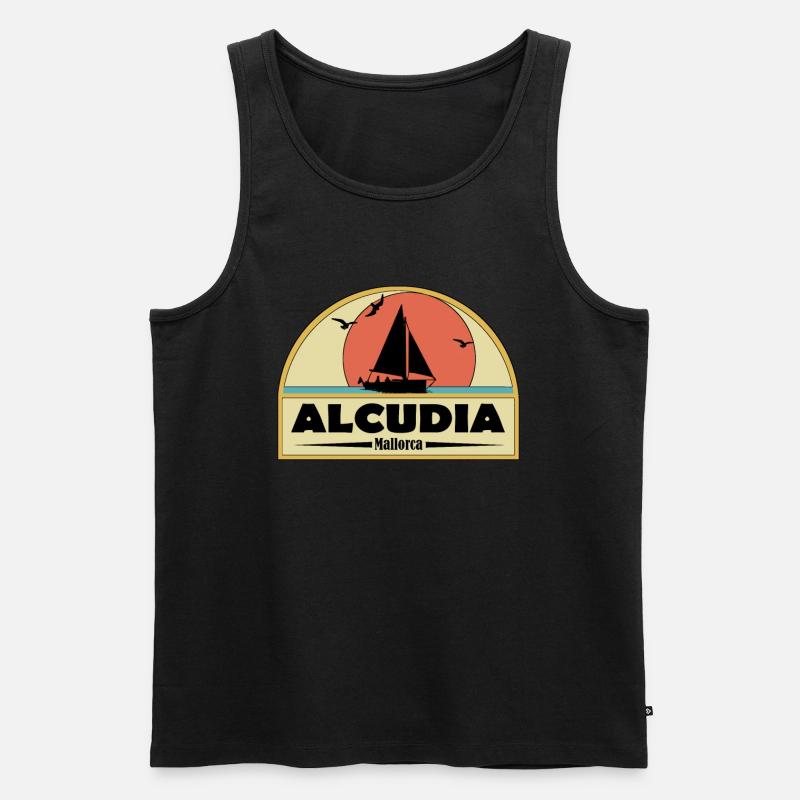Alcudia - Männer Premium Bio Tank Top - Schwarz