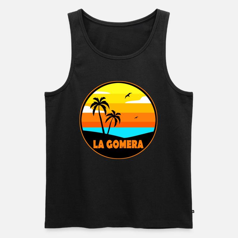 La Gomera - Männer Premium Bio Tank Top - Schwarz