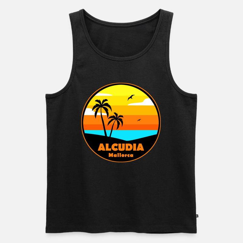 Alcudia Mallorca - Männer Premium Bio Tank Top - Schwarz