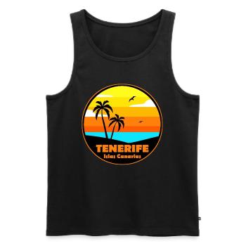 Teneriffa - Männer Premium Bio Tank Top - Schwarz - Vorne - Michal (187cm)