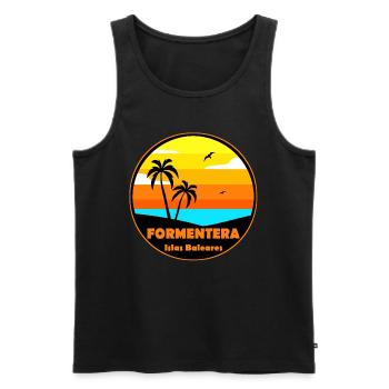 Formentera - Männer Premium Bio Tank Top - Schwarz - Vorne - AI Model Male 178 light (178cm)