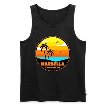Marbella - Débardeur bio Premium Homme - noir - Devant - Michal (187cm)