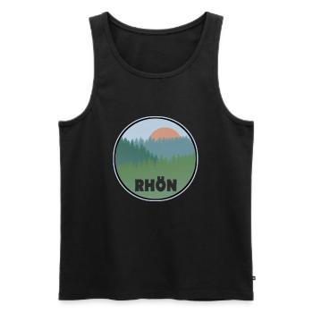 Rhön - Männer Premium Bio Tank Top - Schwarz - Vorne - AI Model Male 178 light (178cm)