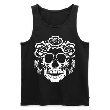 Horror Skull Skull Art Skull Gothic Heavy Metal - Men's Premium Organic Tank Top - black - Front - Michal (187cm)