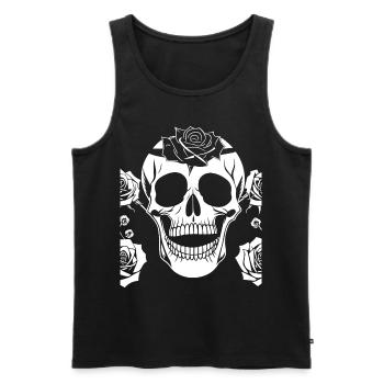 Horror Skull Skull Art Skull Gothic Heavy Metal - Men's Premium Organic Tank Top - black - Front - Michal (187cm)