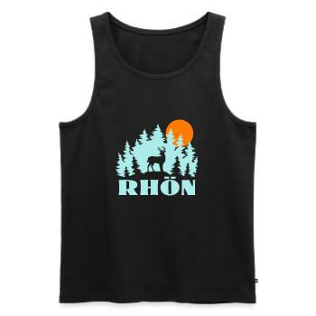 Rhön - Männer Premium Bio Tank Top - Schwarz - Vorne - AI Model Male 178 light (178cm)