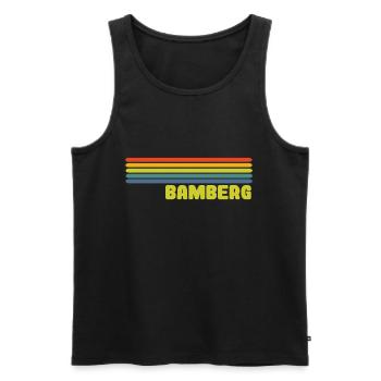Bamberg - Männer Premium Bio Tank Top - Schwarz - Vorne - AI Model Male 178 light (178cm)