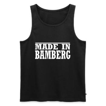 Bamberg - Männer Premium Bio Tank Top - Schwarz - Vorne - AI Model Male 178 light (178cm)