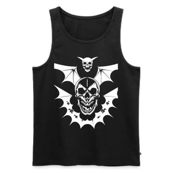 Horror Skull Skull Art Skull Gothic Heavy Metal - Men's Premium Organic Tank Top - black - Front - Michal (187cm)