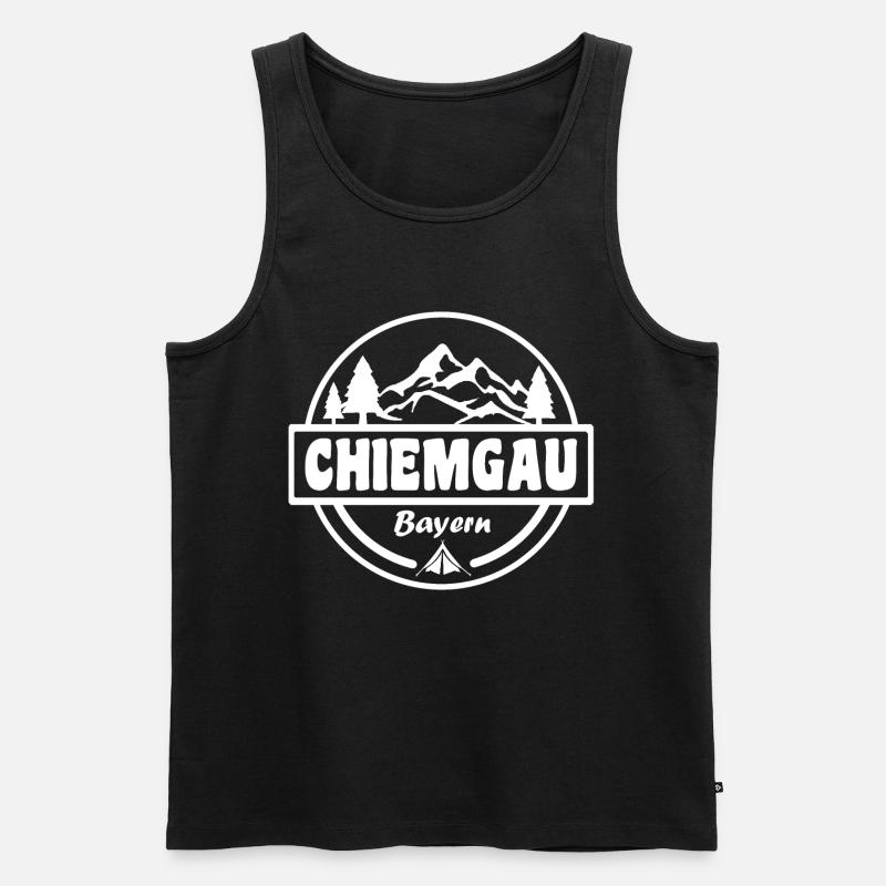 Chiemgau - Männer Premium Bio Tank Top - Schwarz