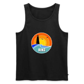 Ostsee Leuchtturm Binz - Männer Premium Bio Tank Top - Schwarz - Vorne - Michal (187cm)