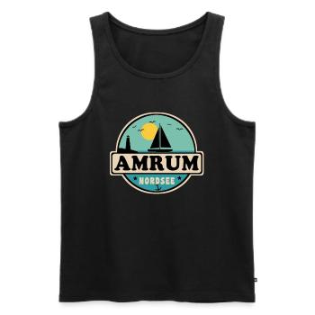 Ostsee Segelboot Leuchtturm Amrum - Männer Premium Bio Tank Top - Schwarz - Vorne - AI Model Male 178 light (178cm)