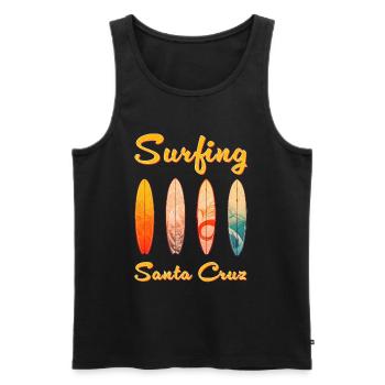 Surfer Santa Cruz - Débardeur bio Premium Homme - noir - Devant - AI Model Male 178 light (178cm)
