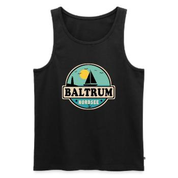 Ostsee Segelboot Leuchtturm Baltrum - Männer Premium Bio Tank Top - Schwarz - Vorne - Michal (187cm)