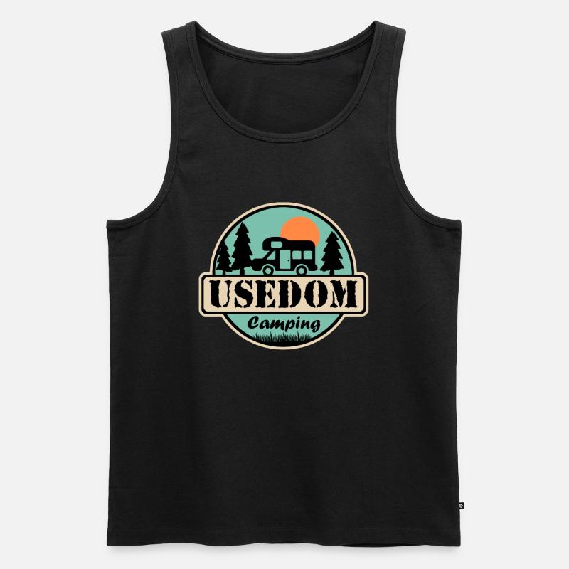 Usedom Camping - Männer Premium Bio Tank Top - Schwarz