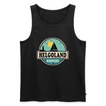 Nordsee Segelboot Leuchtturm Helgoland - Männer Premium Bio Tank Top - Schwarz - Vorne - Michal (187cm)