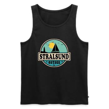 Stralsund - Männer Premium Bio Tank Top - Schwarz - Vorne - Michal (187cm)