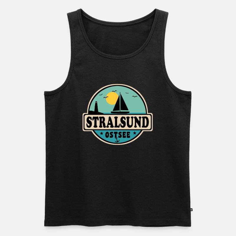 Stralsund - Männer Premium Bio Tank Top - Schwarz