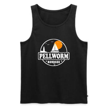 Nordsee Segelboot Leuchtturm Pellworm - Männer Premium Bio Tank Top - Schwarz - Vorne - AI Model Male 178 light (178cm)