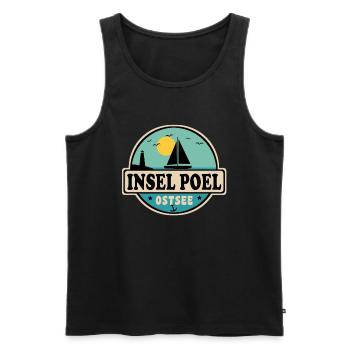 Insel Poel Ostsee Segelboot Leuchtturm - Männer Premium Bio Tank Top - Schwarz - Vorne - Michal (187cm)