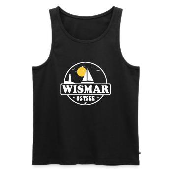 Wismar - Männer Premium Bio Tank Top - Schwarz - Vorne - AI Model Male 178 light (178cm)