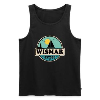 Wismar - Männer Premium Bio Tank Top - Schwarz - Vorne - Michal (187cm)