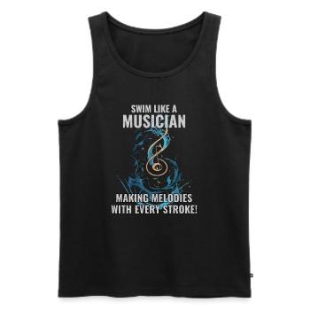Schwimmen wie ein Musiker - Männer Premium Bio Tank Top - Schwarz - Vorne - Michal (187cm)