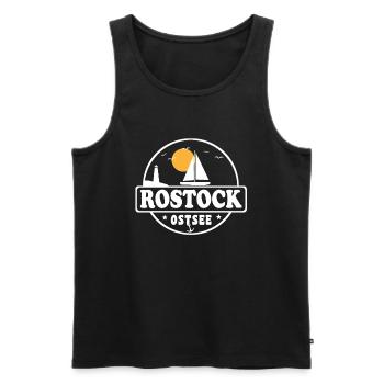 Rostock - Männer Premium Bio Tank Top - Schwarz - Vorne - Michal (187cm)