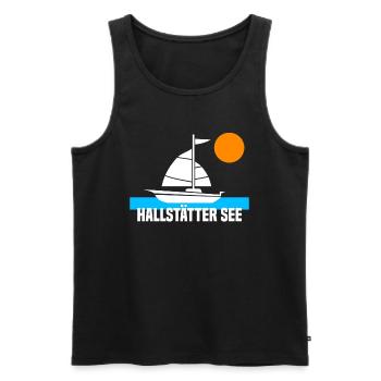 Hallstätter See - Männer Premium Bio Tank Top - Schwarz - Vorne - AI Model Male 178 light (178cm)