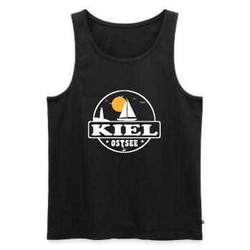 Kiel - Männer Premium Bio Tank Top - Schwarz - Vorne - Michal (187cm)