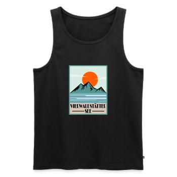 Vierwaldstättersee - Männer Premium Bio Tank Top - Schwarz - Vorne - AI Model Male 178 light (178cm)