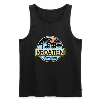 Croatia Camping - Men's Premium Organic Tank Top - black - Front - AI Model Male 178 light (178cm)