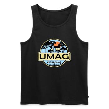Umag Camping - Männer Premium Bio Tank Top - Schwarz - Vorne - Michal (187cm)