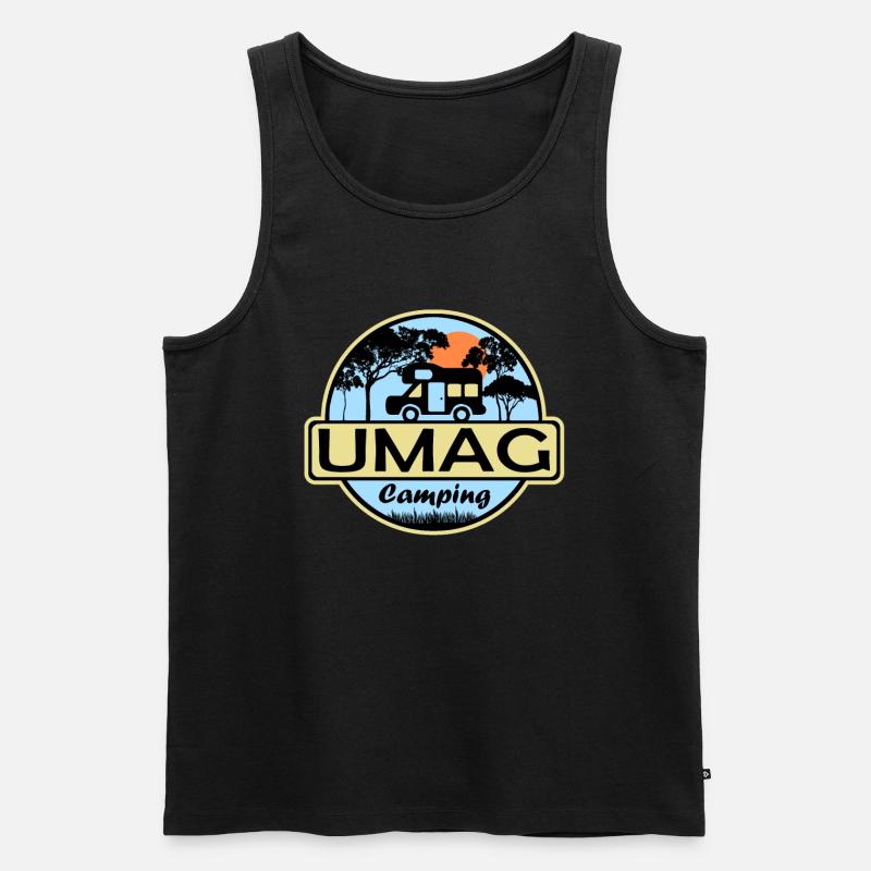 Umag Camping - Männer Premium Bio Tank Top - Schwarz