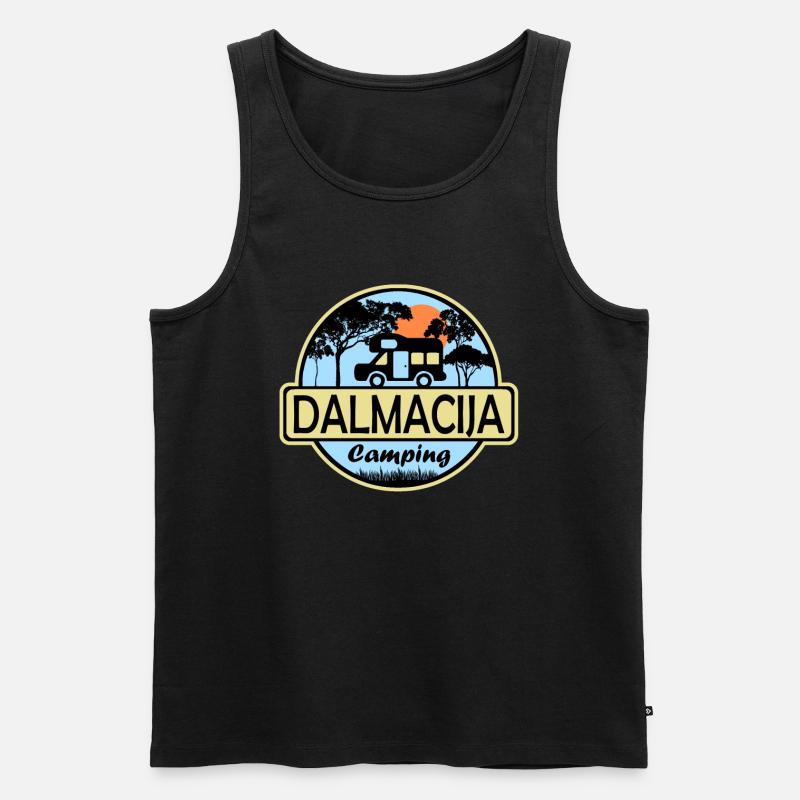 Dalmacija Camping - Männer Premium Bio Tank Top - Schwarz