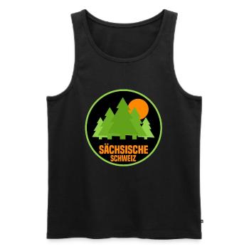 Sächsische schweiz - Männer Premium Bio Tank Top - Schwarz - Vorne - Michal (187cm)