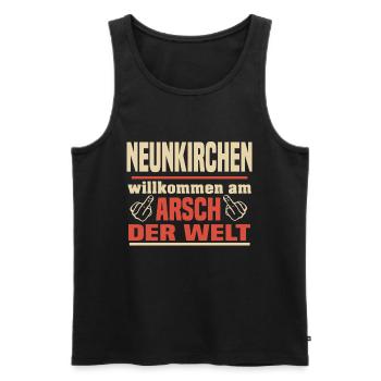 Neunkirchen - Männer Premium Bio Tank Top - Schwarz - Vorne - AI Model Male 178 light (178cm)
