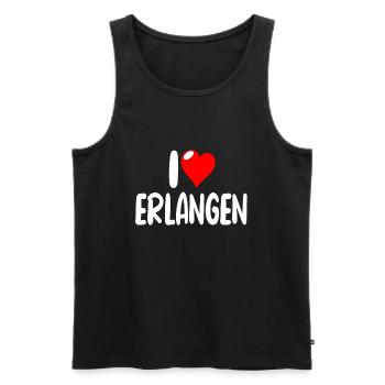 Erlangen - Männer Premium Bio Tank Top - Schwarz - Vorne - Michal (187cm)
