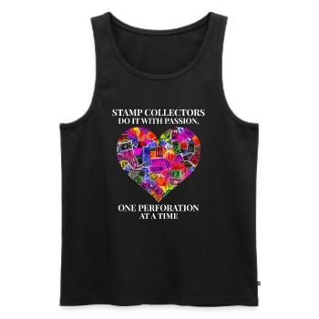 Passionate Philatelists Stamp Collecting Collector - Men's Premium Organic Tank Top - black - Front - Michal (187cm)