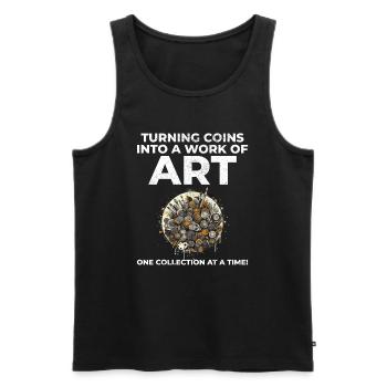 Coin Collecting Collector Numismatic Numismatist - Men's Premium Organic Tank Top - black - Front - Michal (187cm)