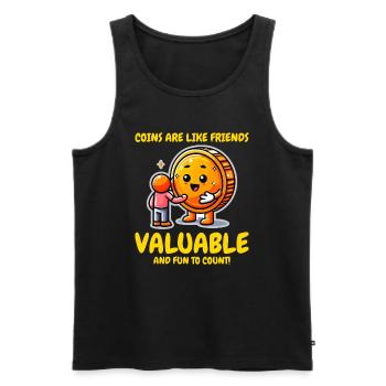 Coin Collecting Collector Numismatic Numismatist - Men's Premium Organic Tank Top - black - Front - Michal (187cm)