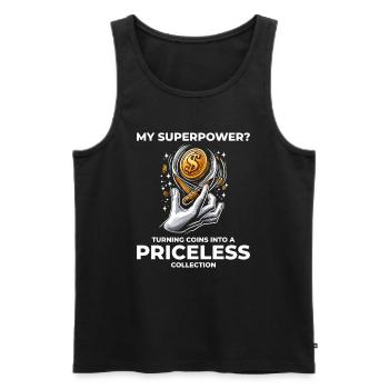 Coin Collecting Collector Numismatic Numismatist - Men's Premium Organic Tank Top - black - Front - Michal (187cm)