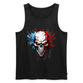 Skull Skull Skeleton Motorcycle Biker Gang - Men's Premium Organic Tank Top - black - Front - AI Model Male 178 light (178cm)
