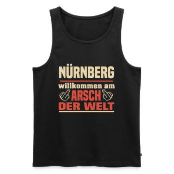 Nürnberg - Männer Premium Bio Tank Top - Schwarz - Vorne - Michal (187cm)