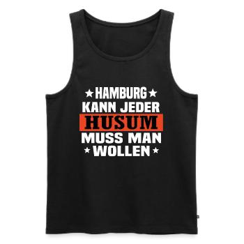 Husum - Männer Premium Bio Tank Top - Schwarz - Vorne - Michal (187cm)