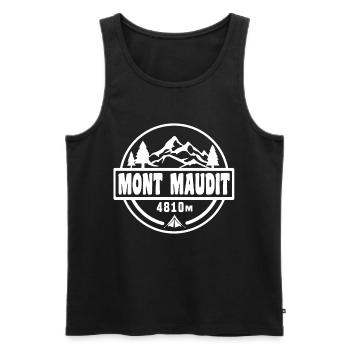 Mont Maudit - Men's Premium Organic Tank Top - black - Front - AI Model Male 178 light (178cm)