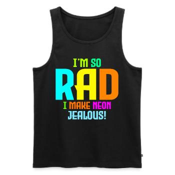 Rad '80s Neon-Inspired Design - Retro Style - Men's Premium Organic Tank Top - black - Front - Michal (187cm)